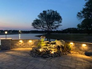 paver patio retaining wall water feature myrtle beach