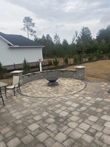 paver patio with circular firepit myrtle beach