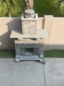 stone paver fireplace