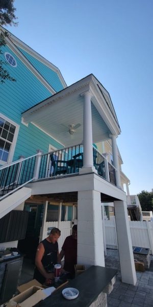 outdoor kitchen paver patio under deck myrtle beach
