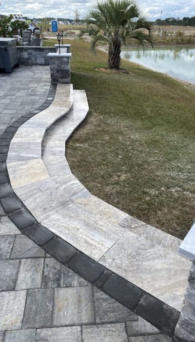 paver patio curved granite steps myrtle beach