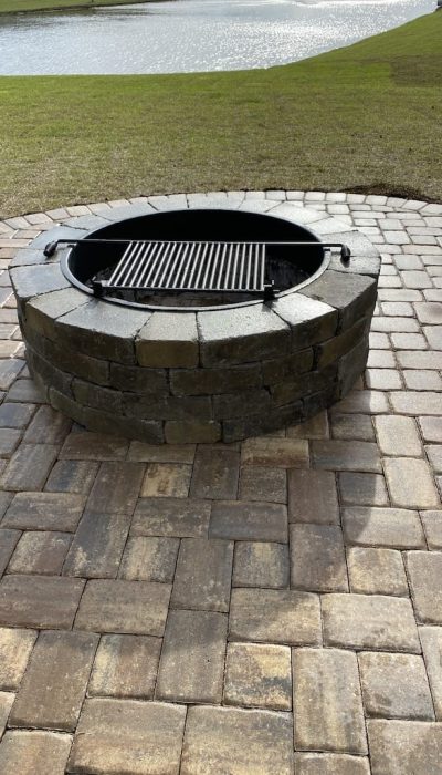 paver patio fire pit back yard myrtle beach