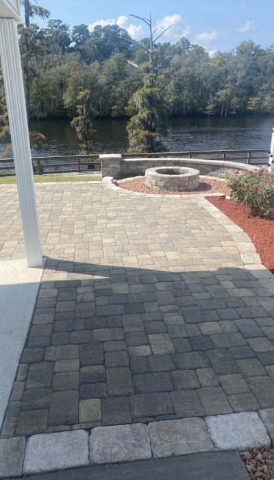 paver patio fire pit river view myrtle beach
