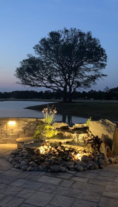 paver patio water feature lake view myrtle beach